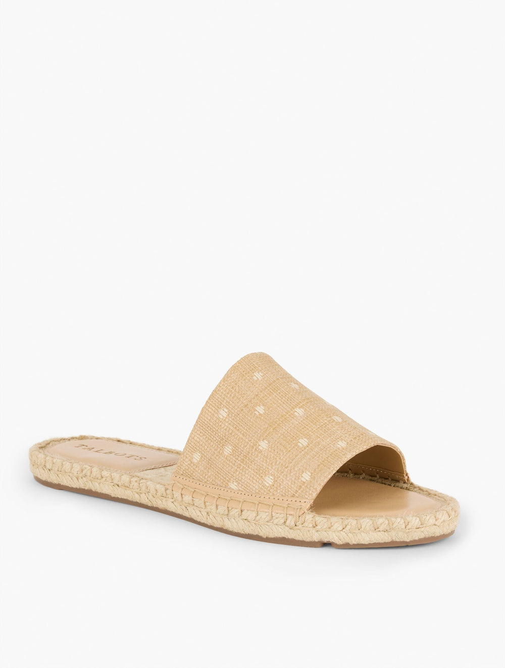 ILYSSA RAFFIA ESPADRILLE SLIDES - POLKA DOT | Talbots US