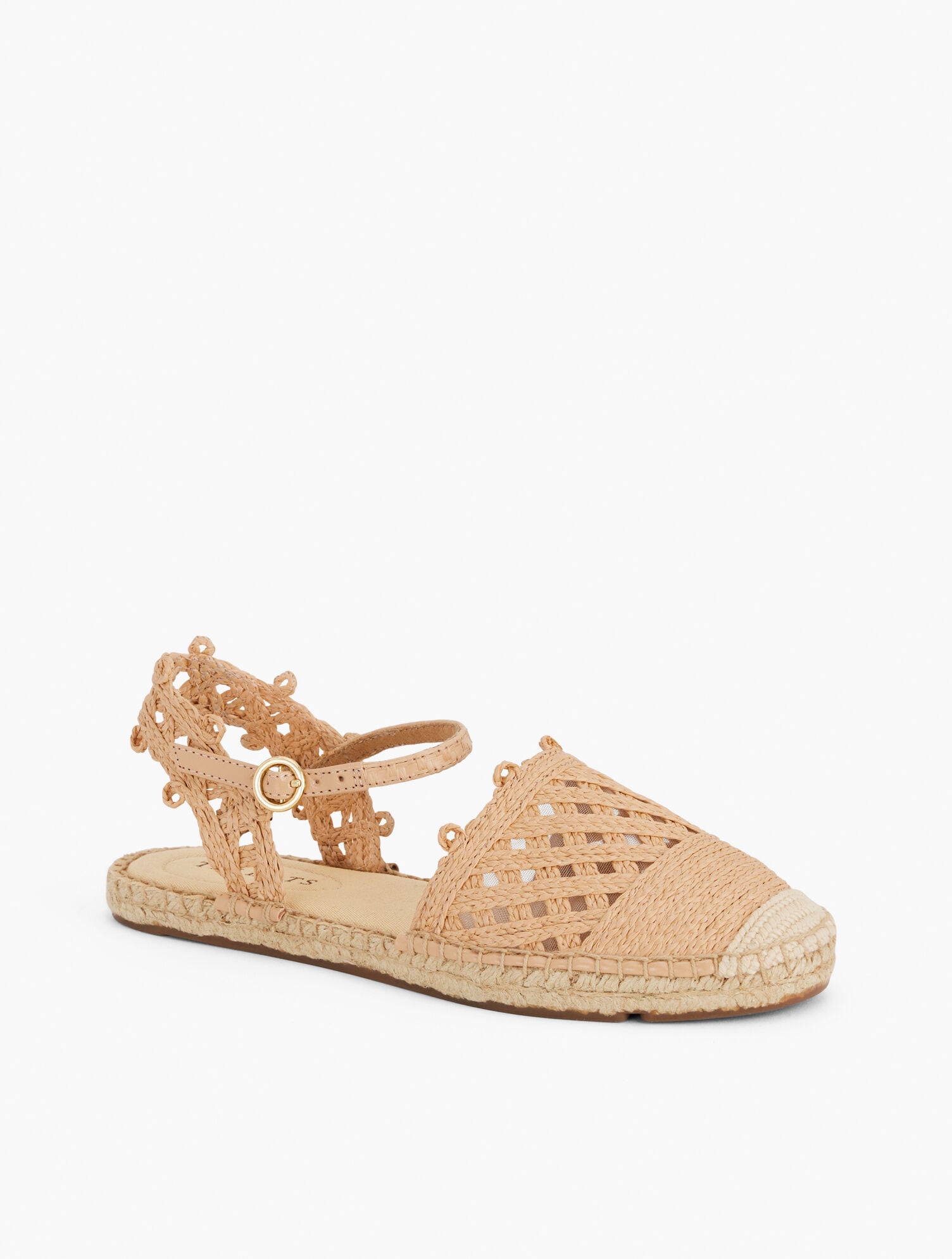 IZZY ANKLE STRAP RAFFIA ESPADRILLE FLATS | Talbots outlet