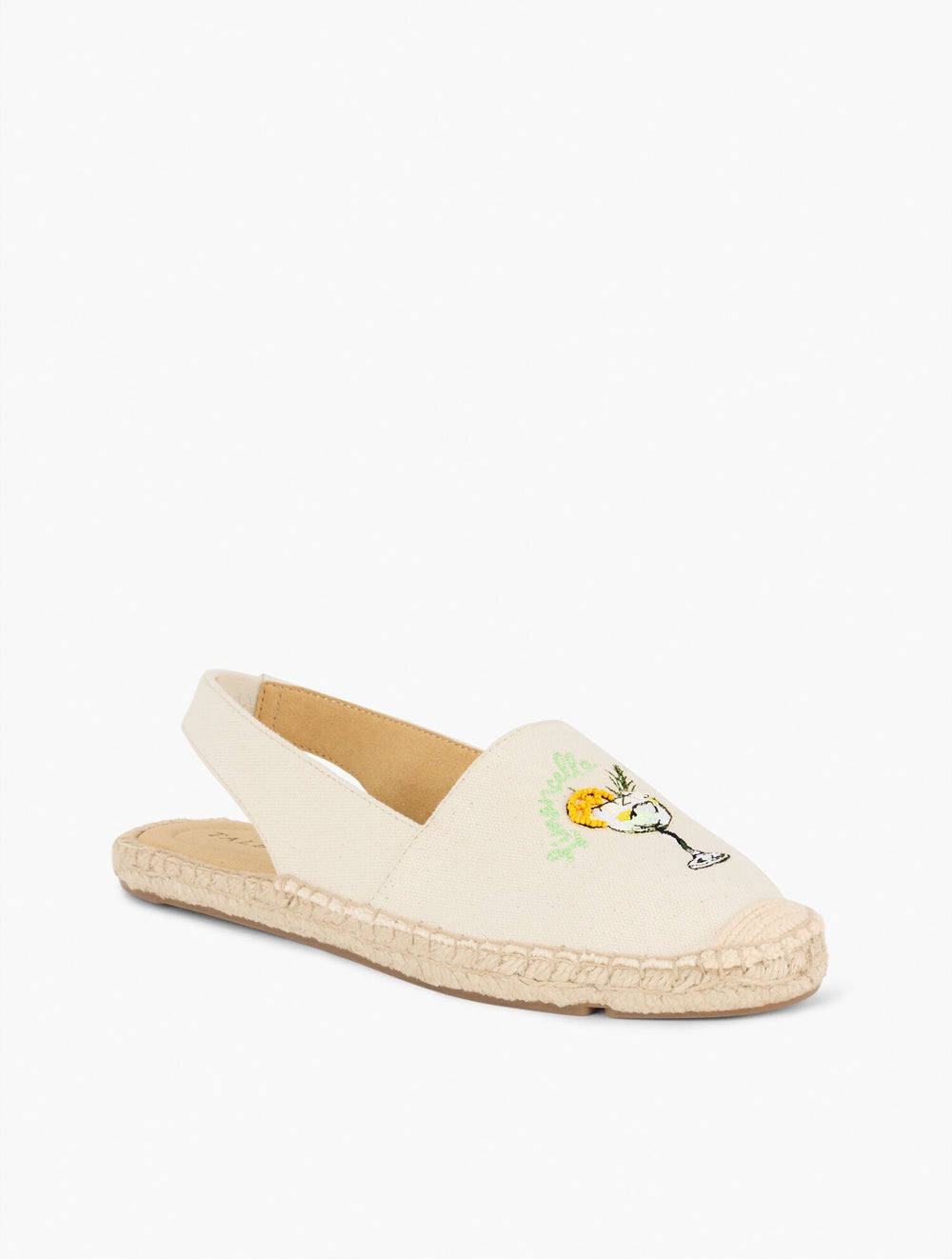 IZZY SLINGBACK BEADED ESPADRILLE FLATS - LEMONS | Talbots sale