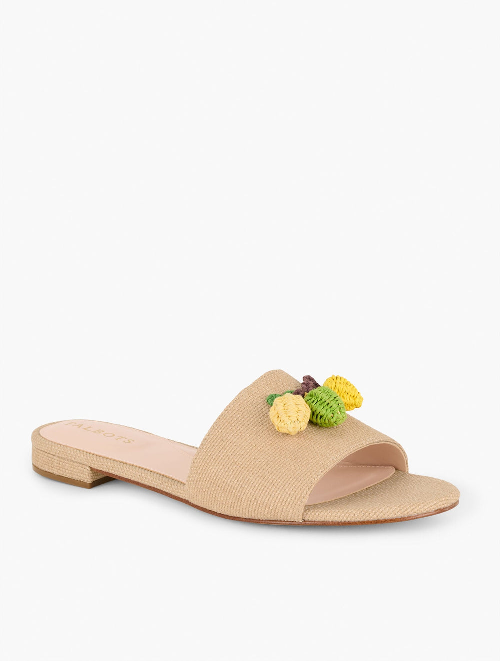 KERI EMBELLISHED WOVEN STRAW SLIDES | Talbots on sale