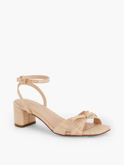 LILY RAFFIA BLOCK HEEL SANDALS - FRAYED | Talbots sale