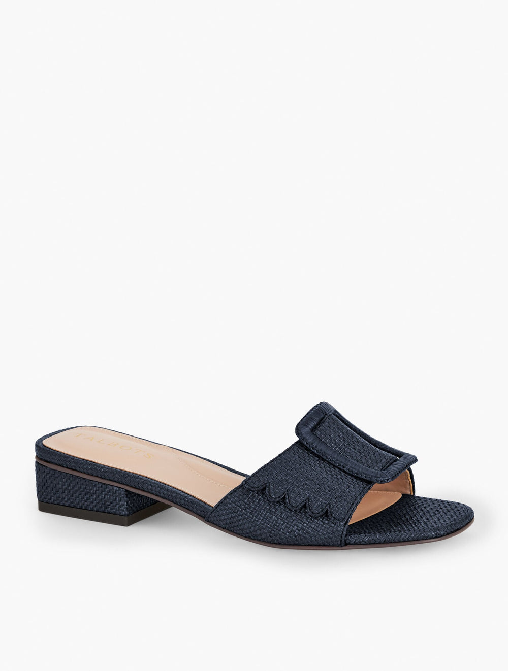 VIV BUCKLE RAFFIA SLIDES | Talbots US