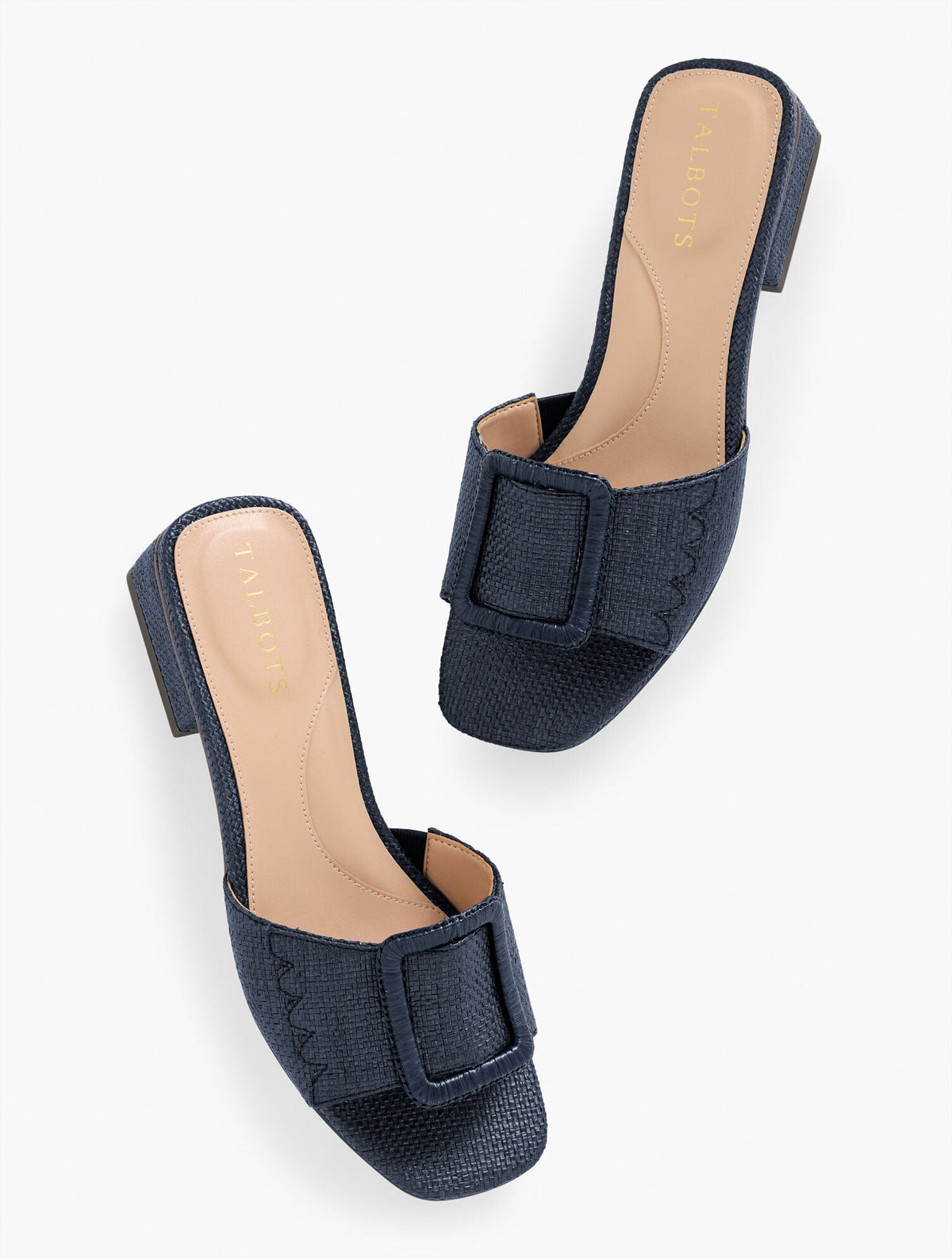 VIV BUCKLE RAFFIA SLIDES | Talbots US