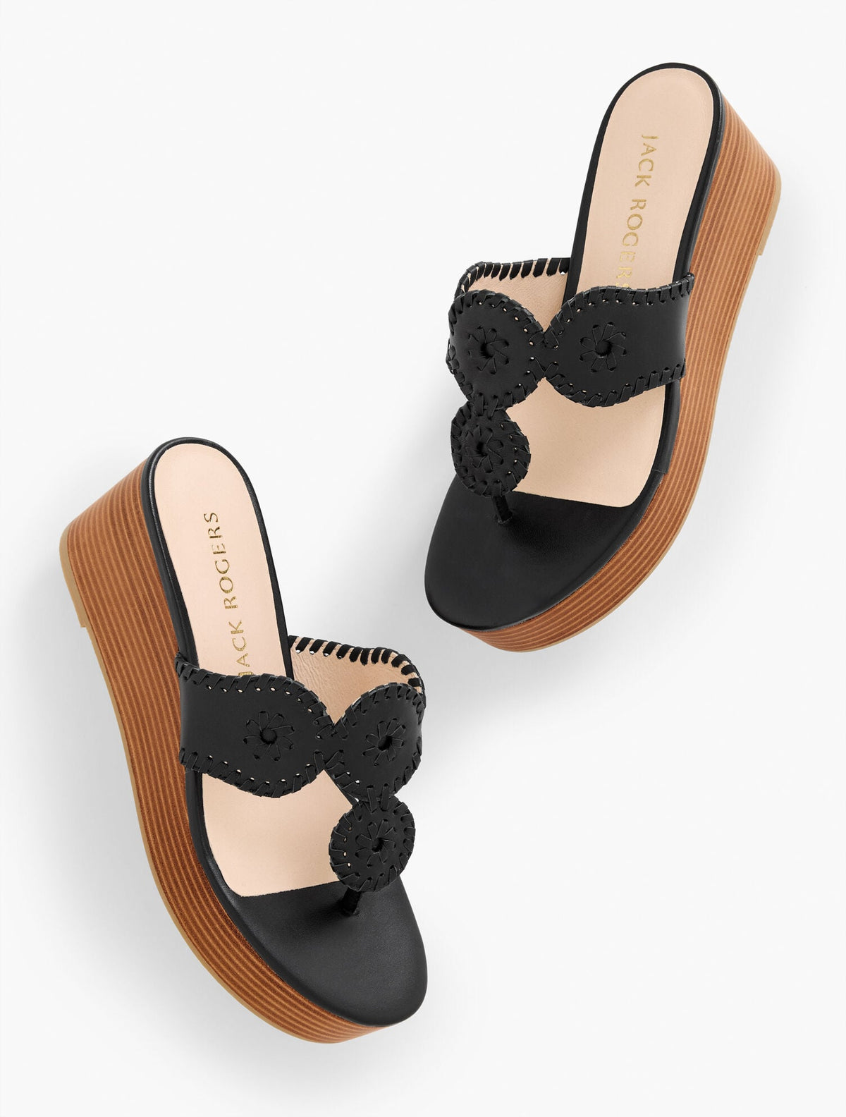 JACK ROGERS® KIMBERLY NAPPA WEDGE SANDALS | Talbots discount