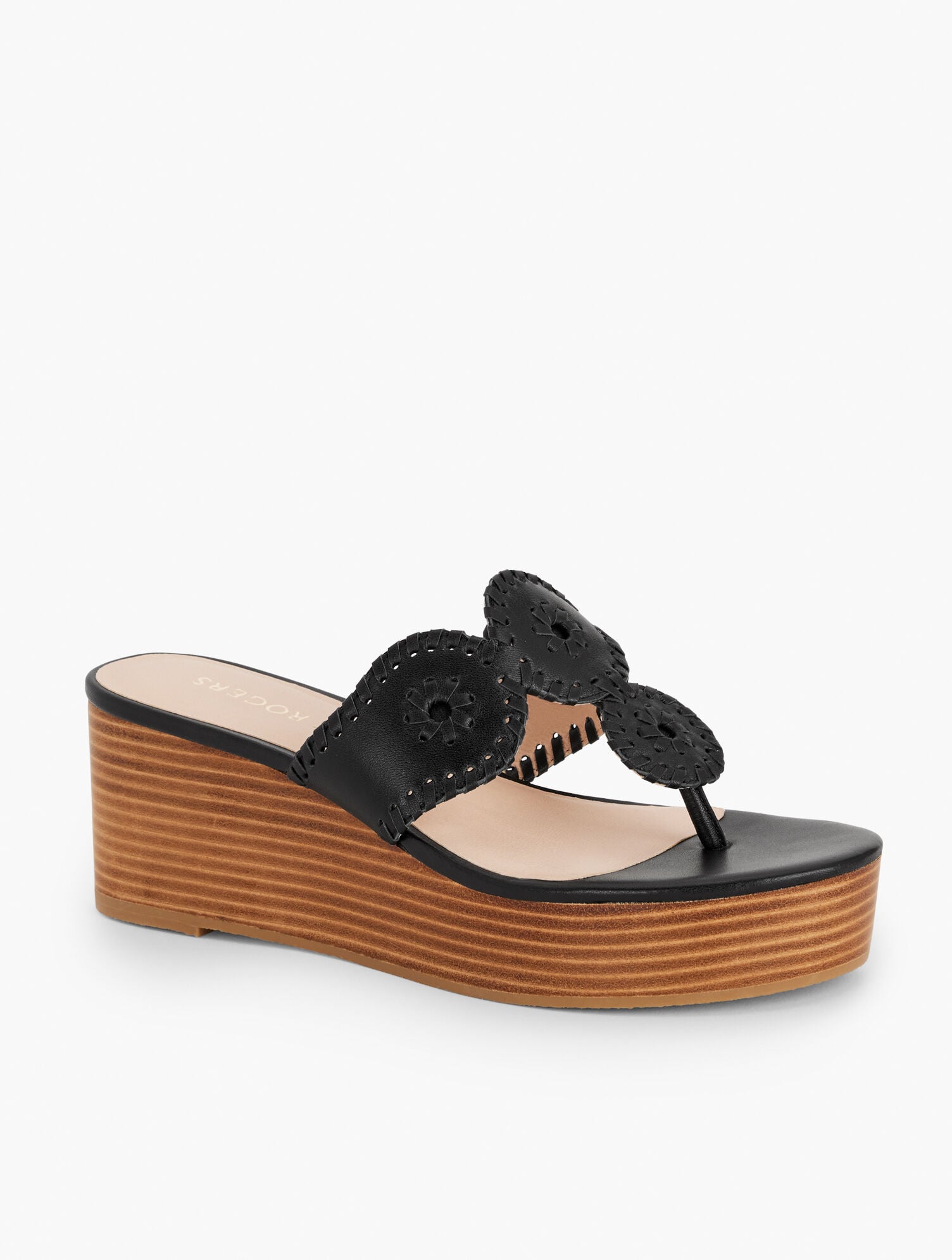 JACK ROGERS® KIMBERLY NAPPA WEDGE SANDALS | Talbots discount