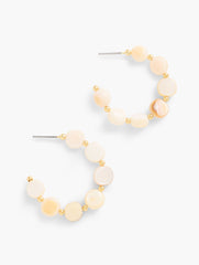 MOTHER-OF-PEARL BEADED HOOP EARRINGS | Talbots for sale