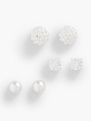 STERLING SILVER BALL CLUSTER STUD EARRING SET | Talbots near me