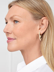 BEADED RAFFIA HOOP EARRINGS | Talbots US