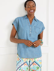 DENIM POPOVER - AZURE WASH | Talbots US