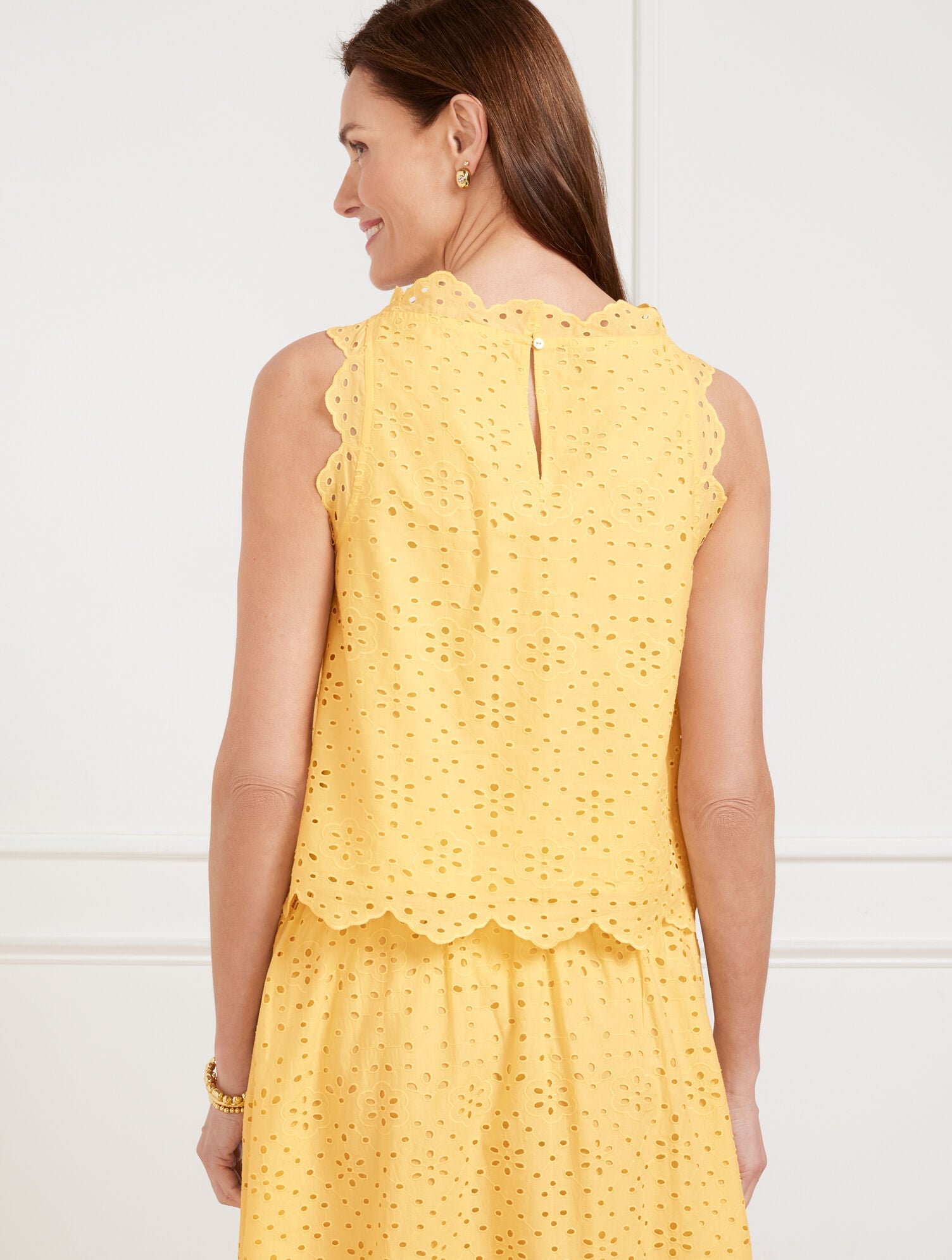 FLORAL DIAMOND EYELET SHORT SHELL | Talbots on sale