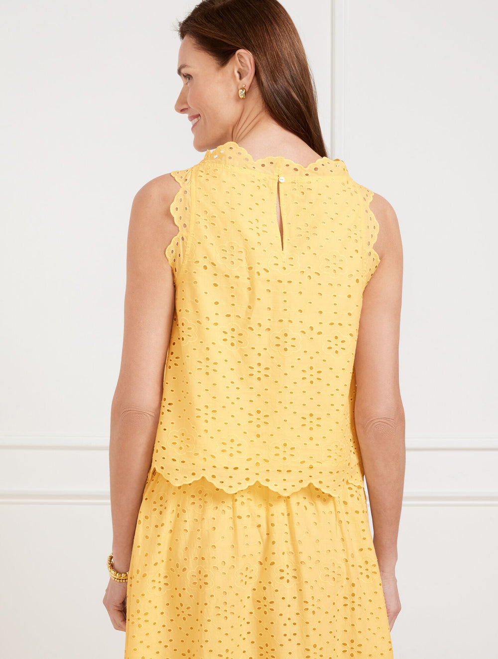 FLORAL DIAMOND EYELET SHORT SHELL | Talbots on sale