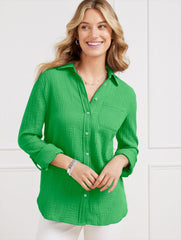 MODERN CLASSIC GAUZE SHIRT | Talbots outlet