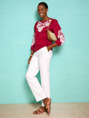 EMBROIDERED LINEN COTTON TOP | Talbots near me