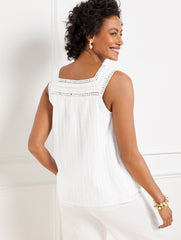 LACE TRIM SHELL | Talbots on sale