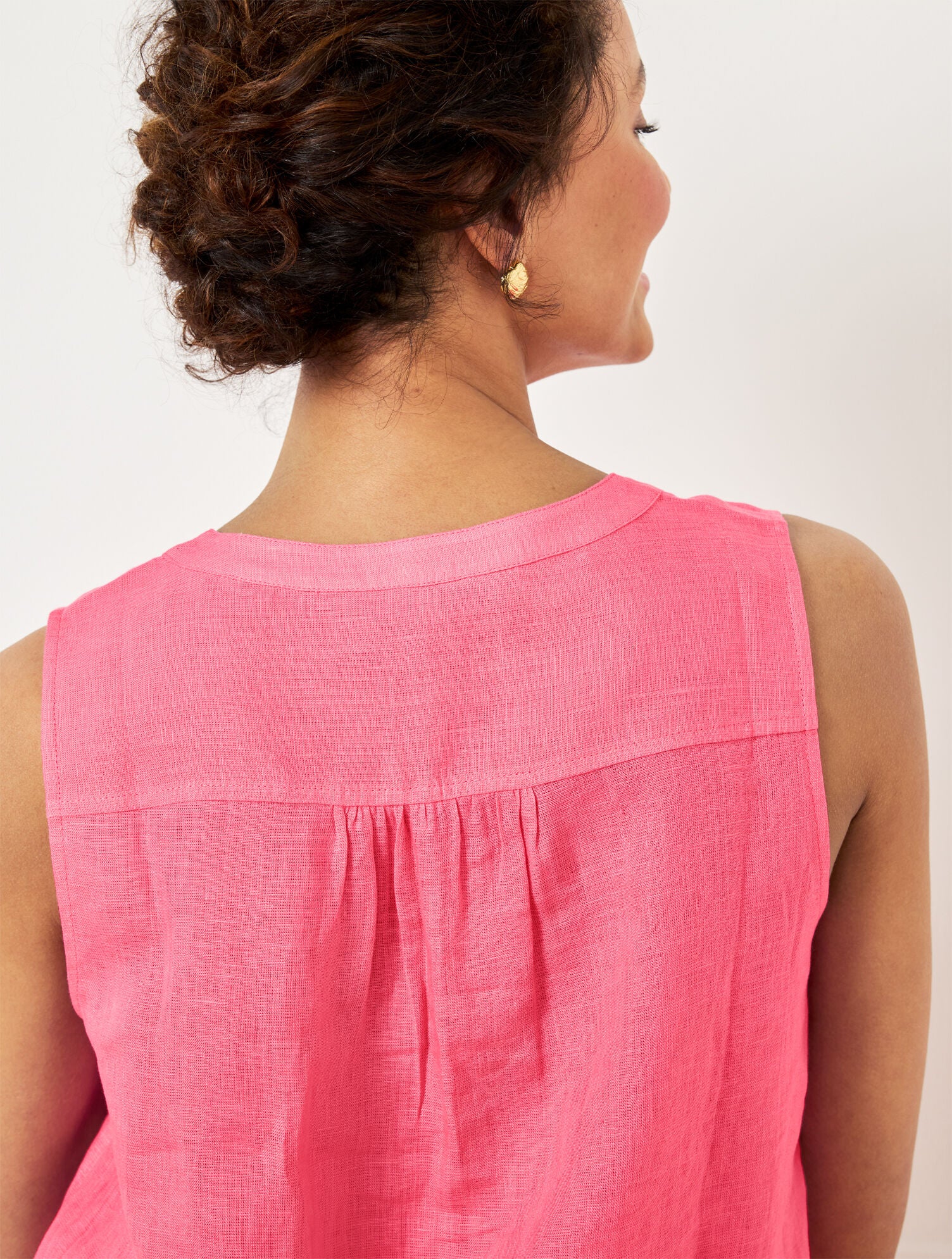 LINEN BAND COLLAR SHELL | Talbots near me