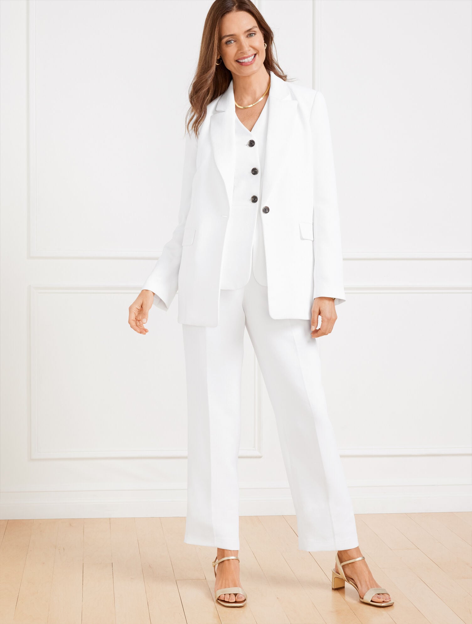 STRAIGHT LEG POLISHED CREPE PANTS | Talbots for sale