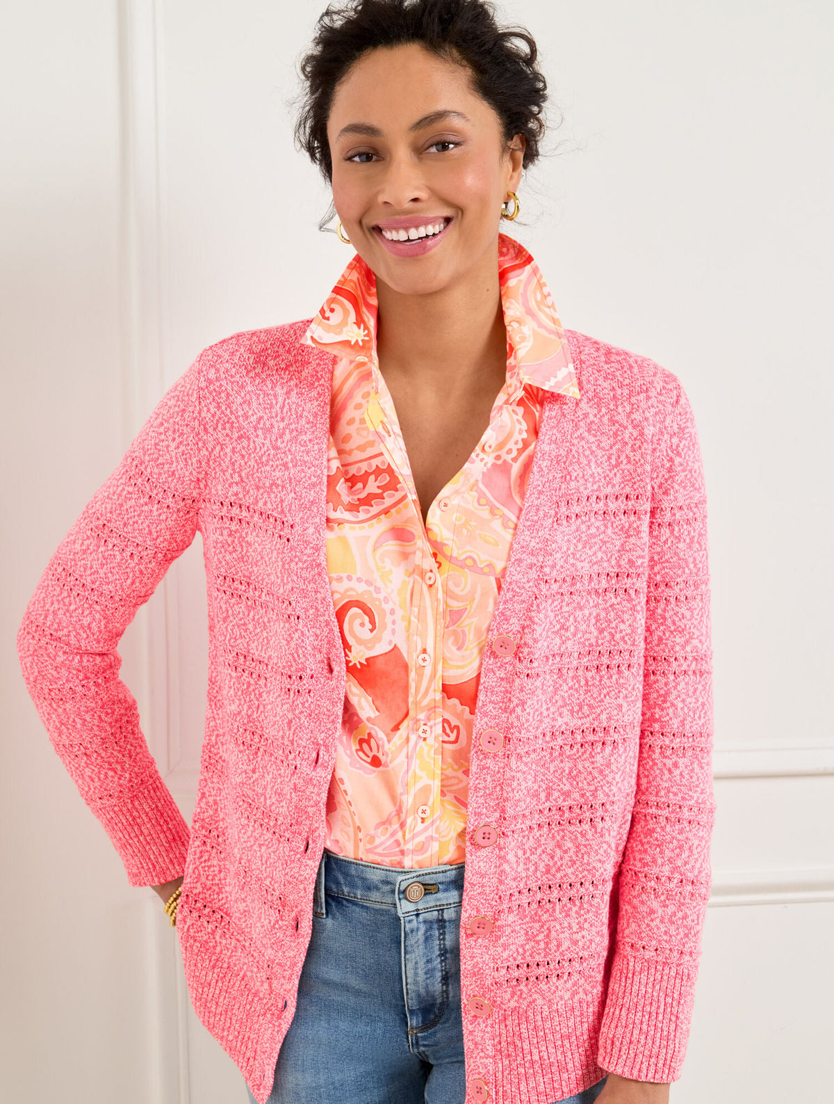 V-NECK GIRLFRIEND CARDIGAN - MARL | Talbots near me