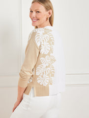 V-NECK CARDIGAN - PLACED PALMS | Talbots discount