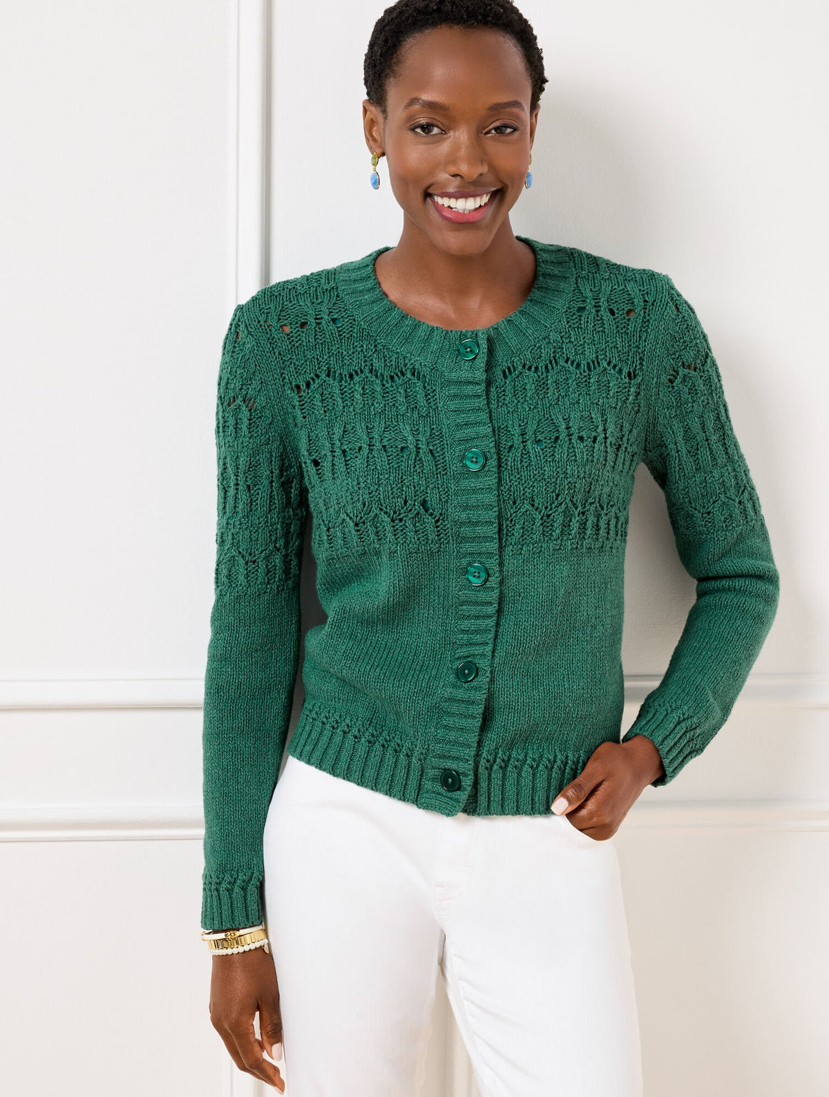 POINTELLE STITCH CARDIGAN | Talbots outlet