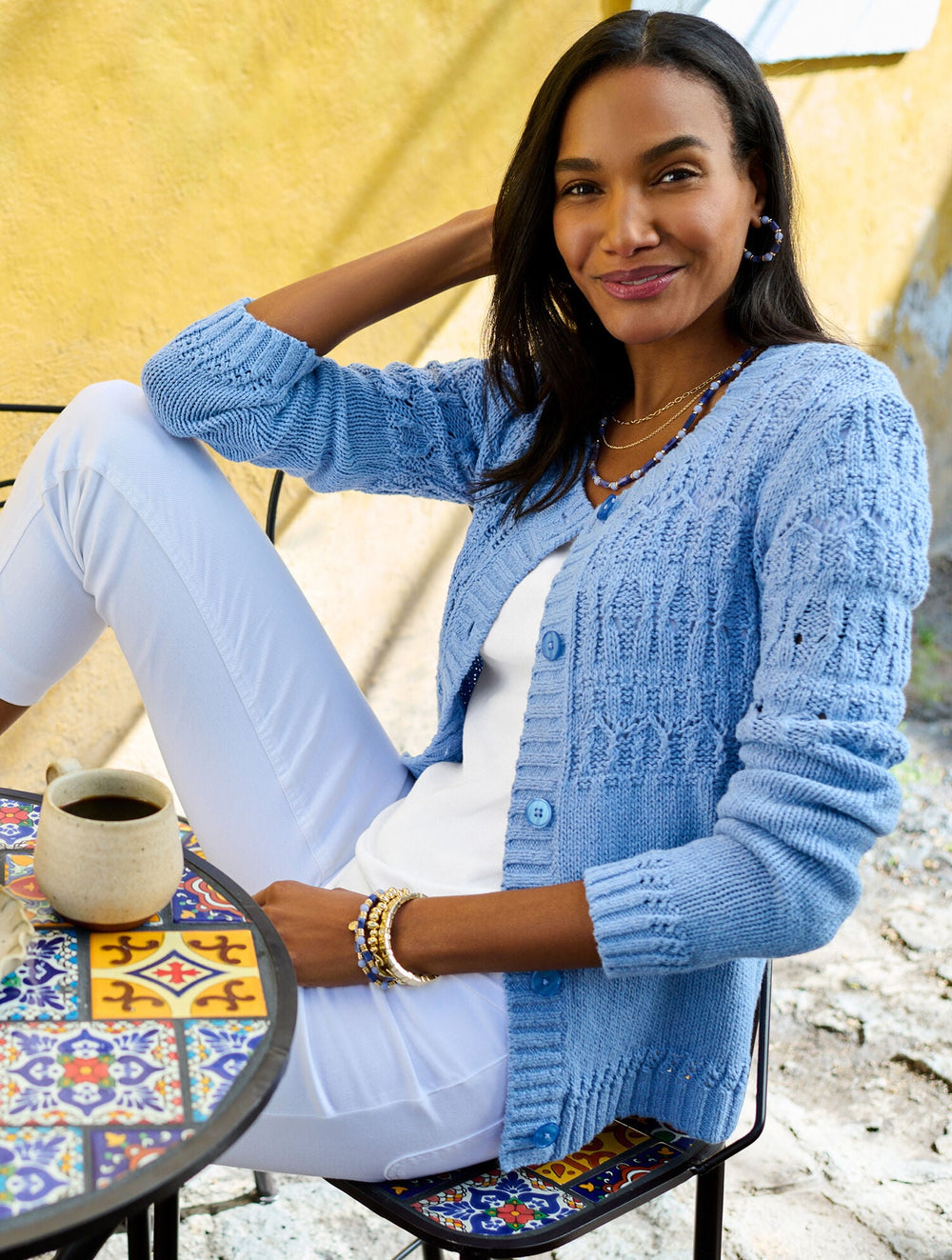 POINTELLE STITCH CARDIGAN | Talbots outlet