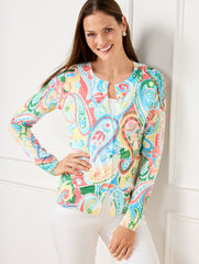 CHARMING CARDIGAN - VIBRANT PAISLEY | Talbots on sale