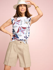 CAP SLEEVE PULLOVER - VERDANT BOTANICAL | Talbots online