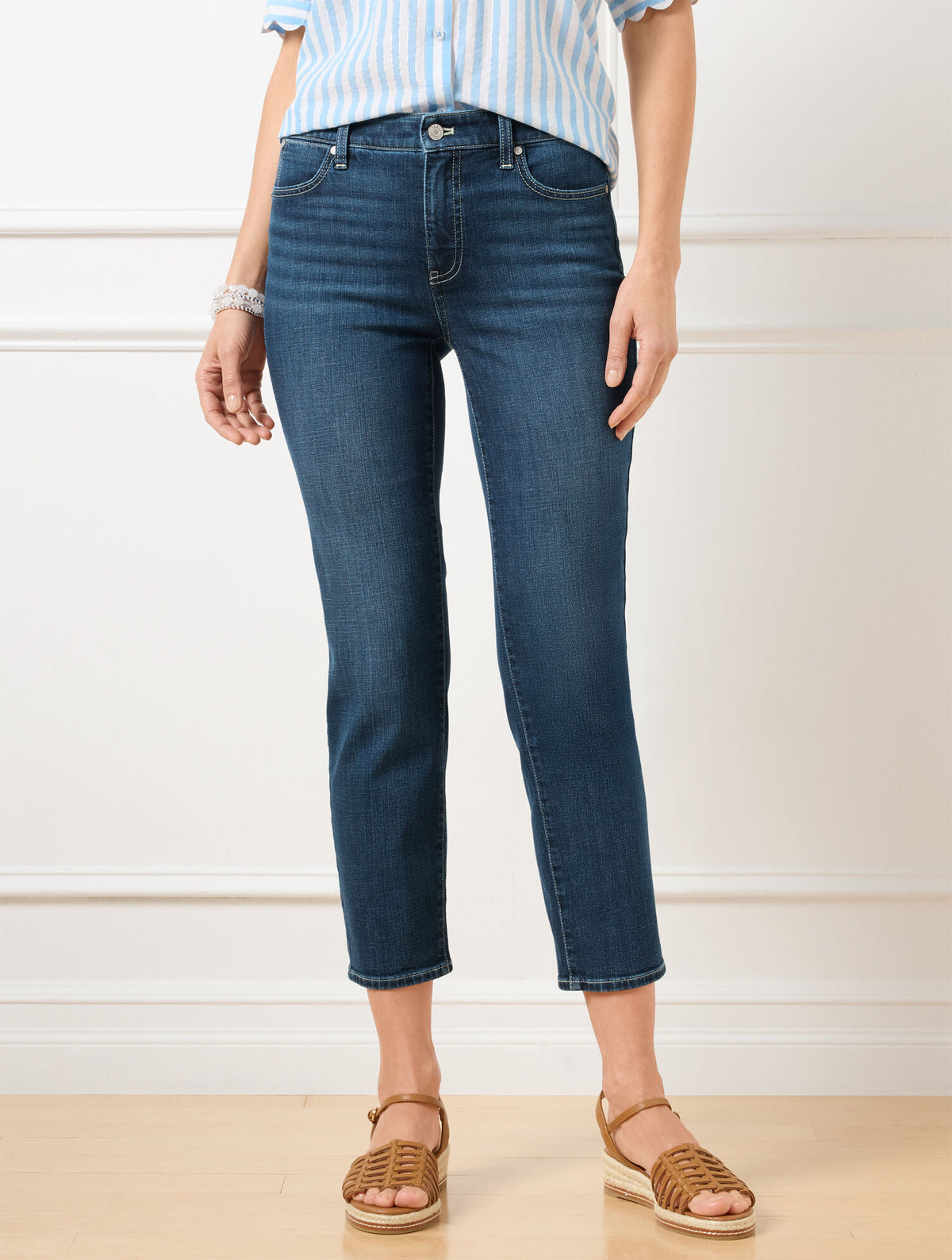 STRAIGHT CROP JEANS - ROMY WASH | Talbots outlet