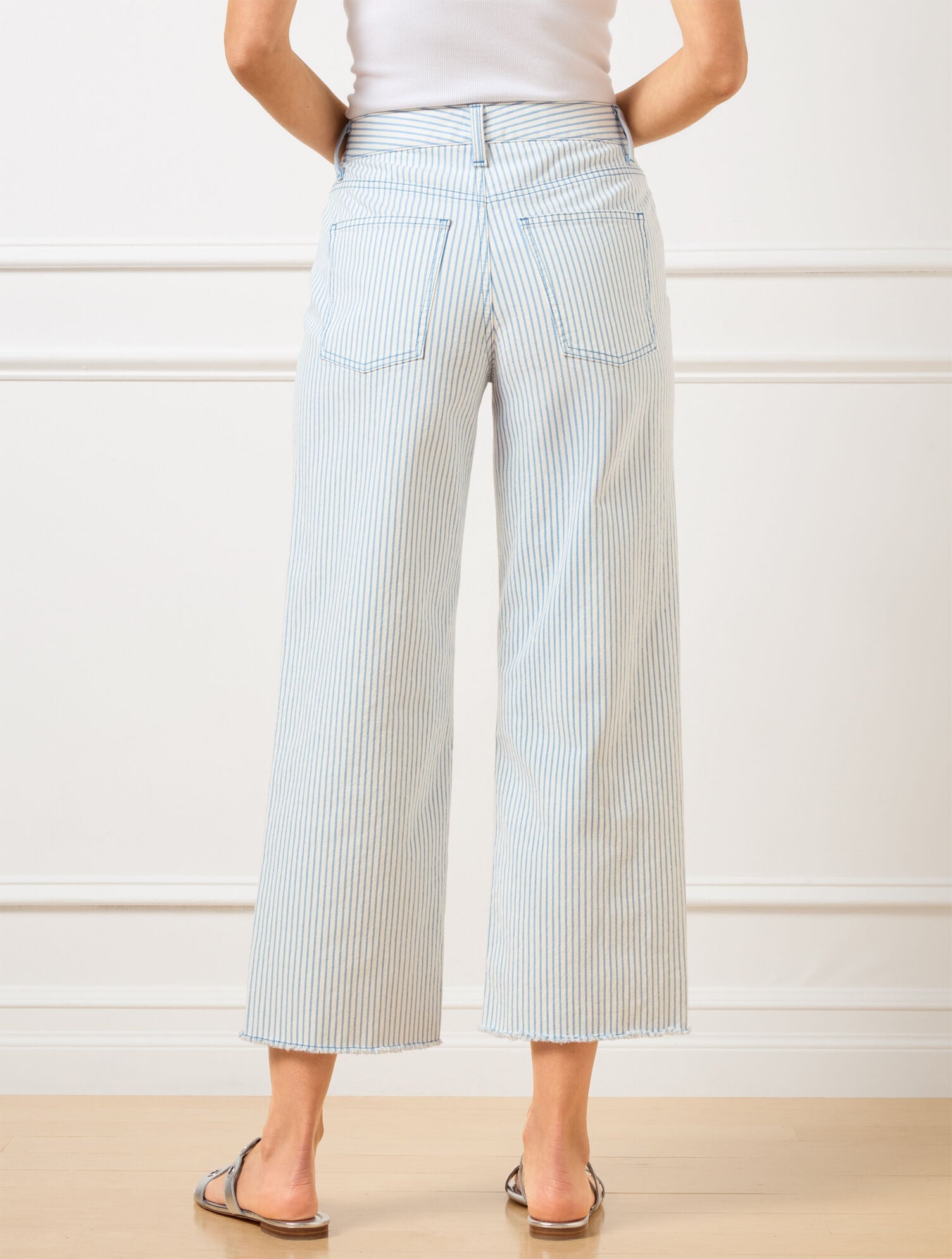 HIGH WAIST WIDE CROP JEANS - AWNING STRIPE | Talbots on sale