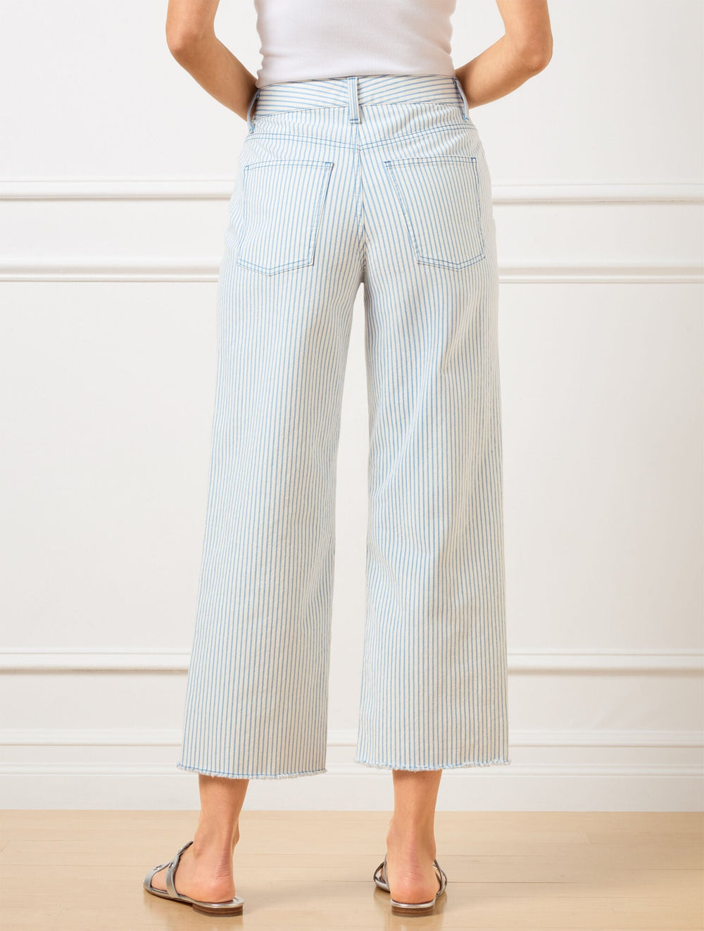 HIGH WAIST WIDE CROP JEANS - AWNING STRIPE | Talbots on sale