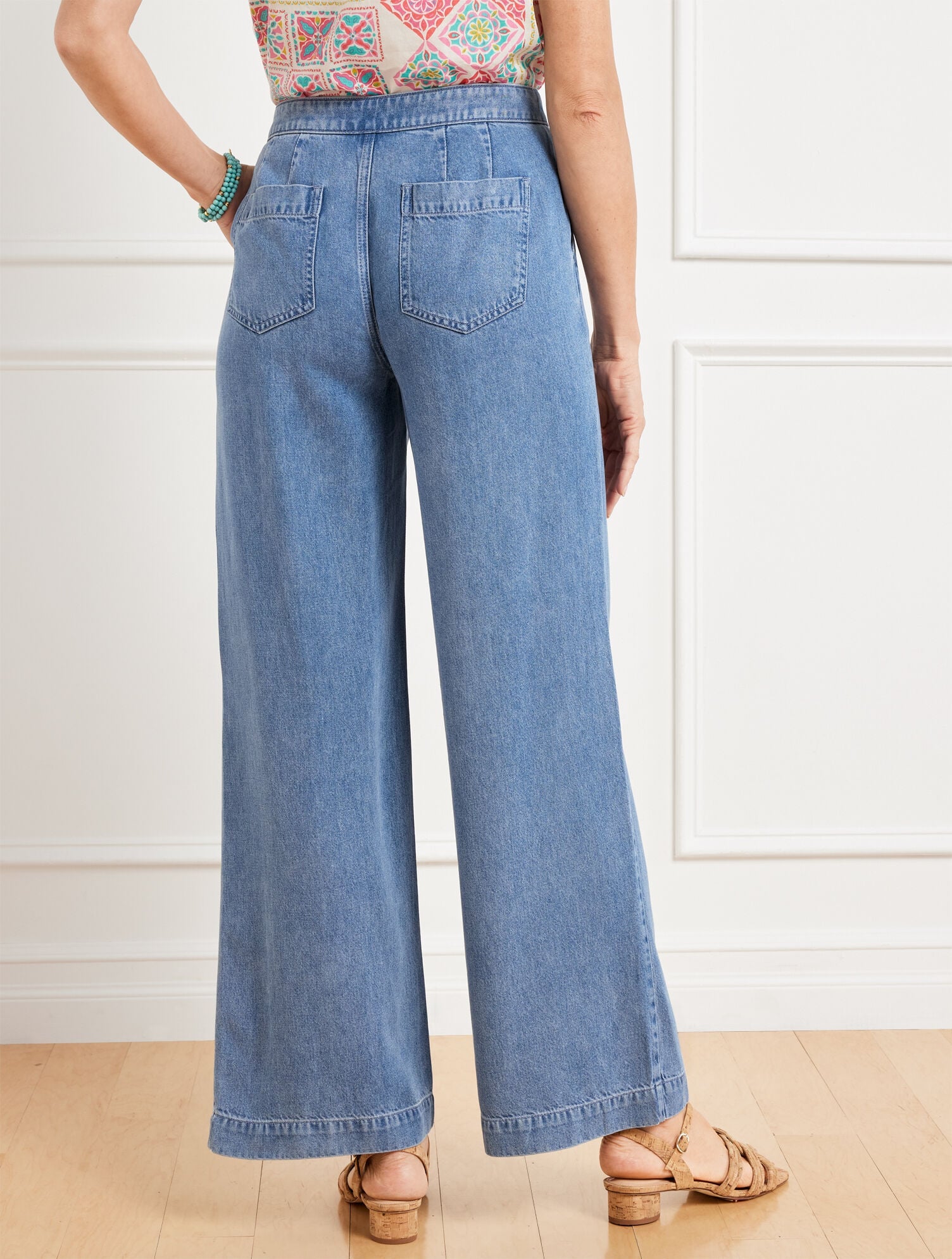 WIDE LEG TROUSER JEANS - NAOMI WASH | Talbots online