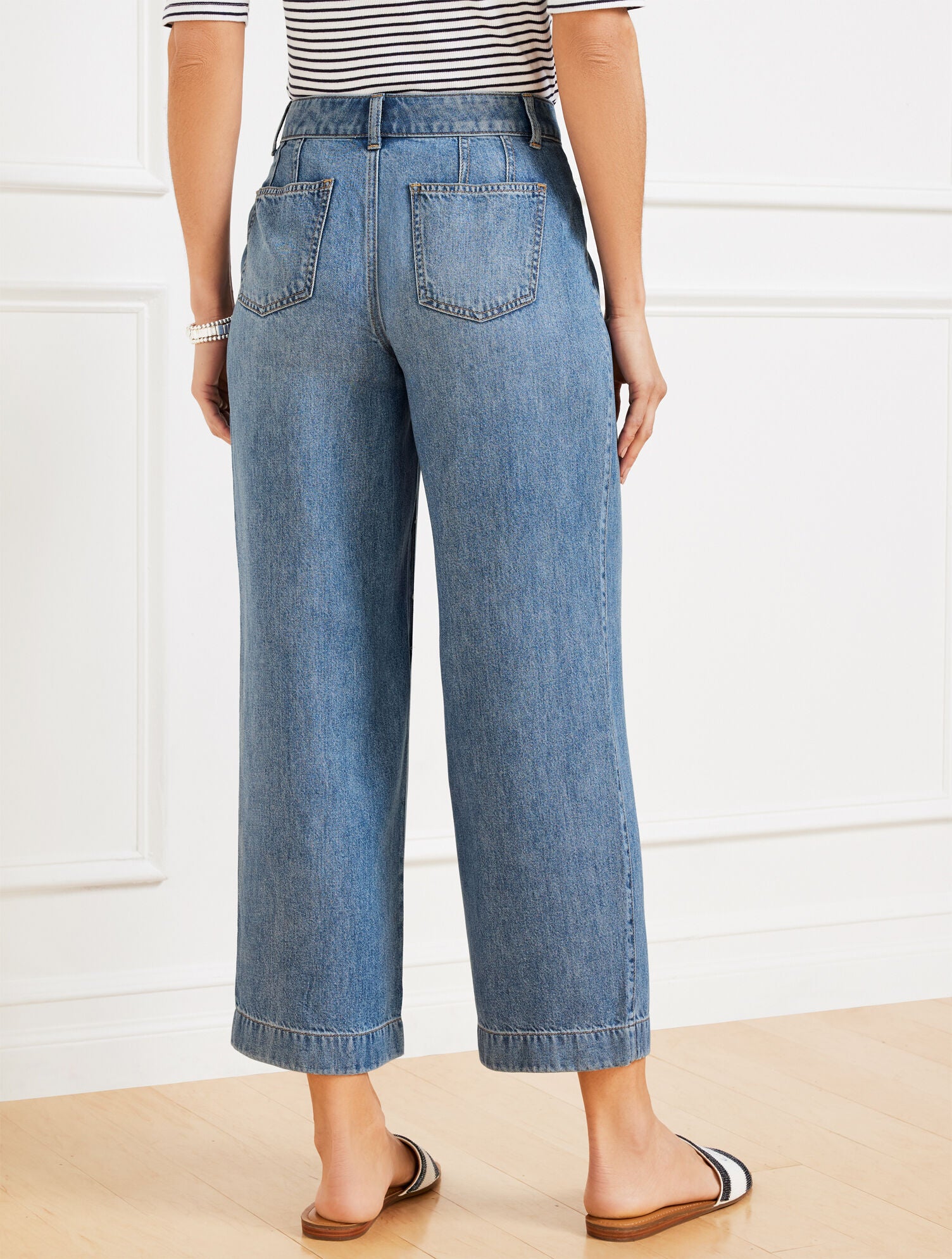 WIDE CROP JEANS - ELLA WASH | Talbots discount