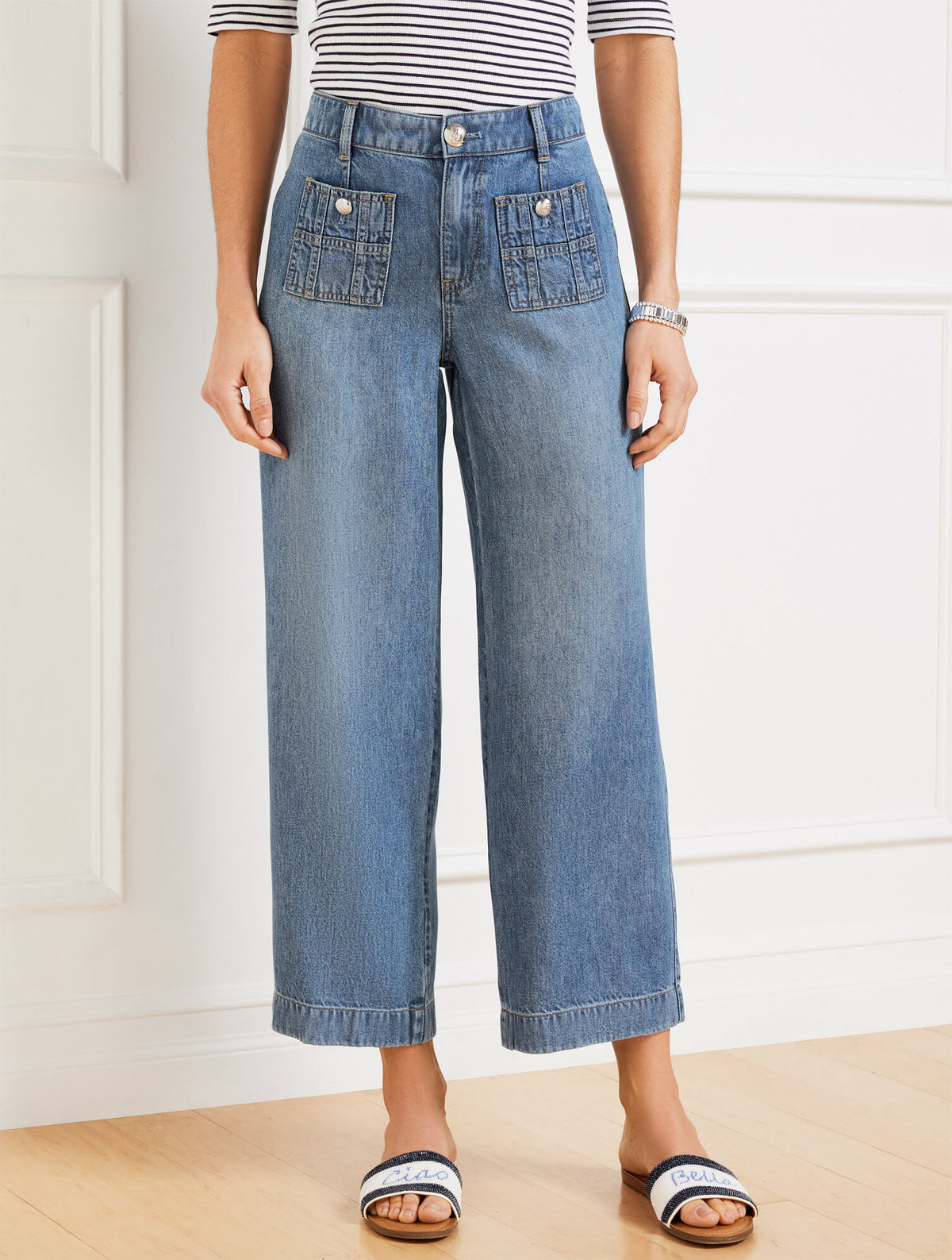 WIDE CROP JEANS - ELLA WASH | Talbots discount