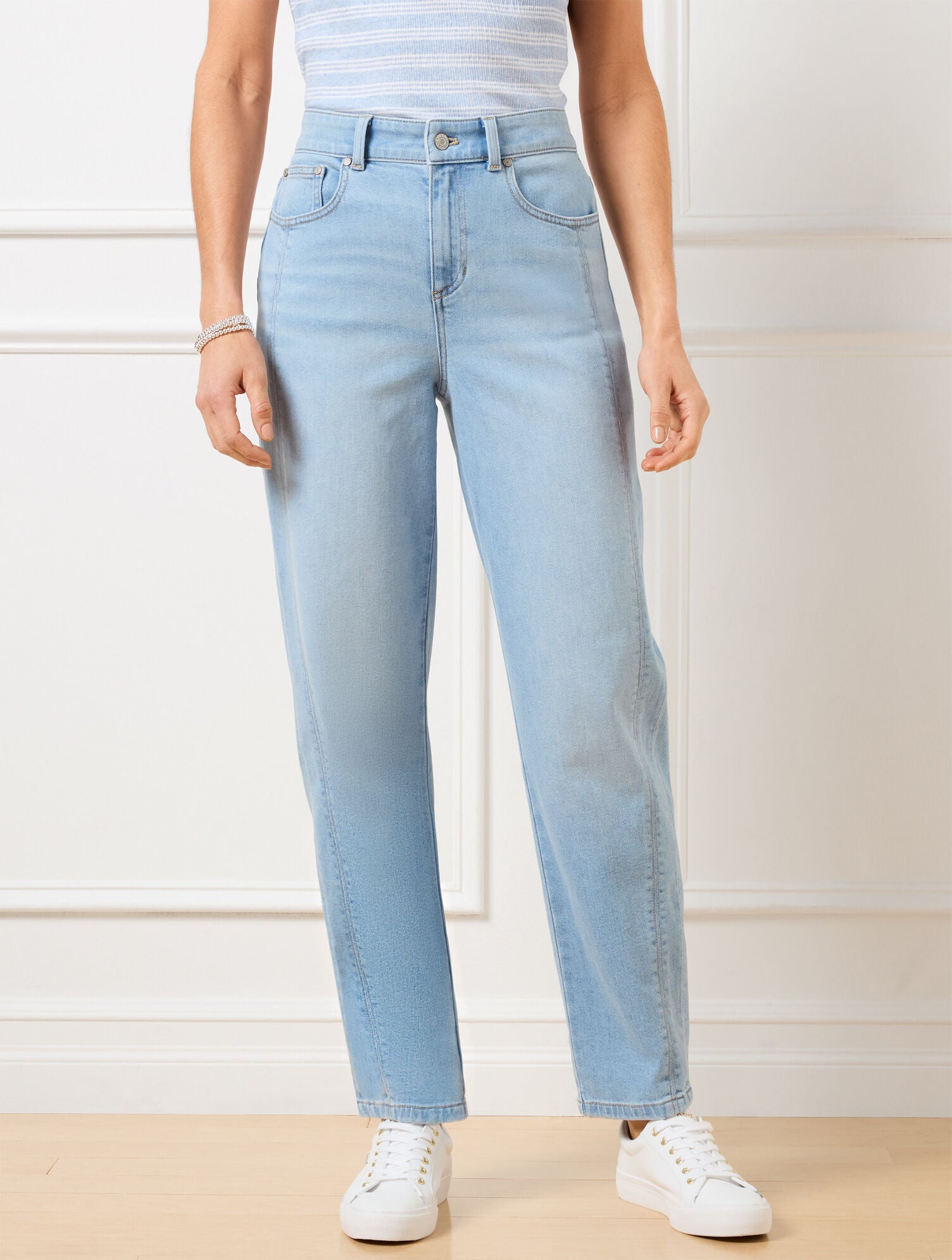 RELAXED TAPERED BARREL LEG JEANS - CARLINA WASH | Talbots for sale