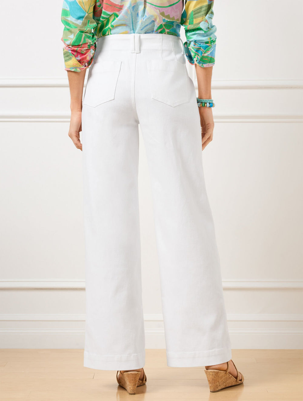 RELAXED TROUSER LEG JEANS - WHITE | Talbots online
