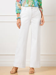 RELAXED TROUSER LEG JEANS - WHITE | Talbots online