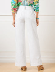 RELAXED TROUSER LEG JEANS - WHITE | Talbots online