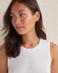 ORGANIC COTTON LINEAR STITCH SCOOP NECK TANK | Talbots sale