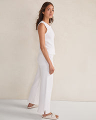 ORGANIC COTTON LINEAR STITCH STRAIGHT LEG PANTS | Talbots US