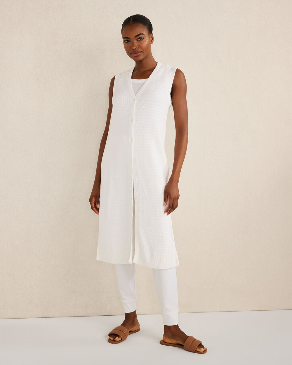 ORGANIC COTTON LINEAR STITCH DUSTER | Talbots on sale