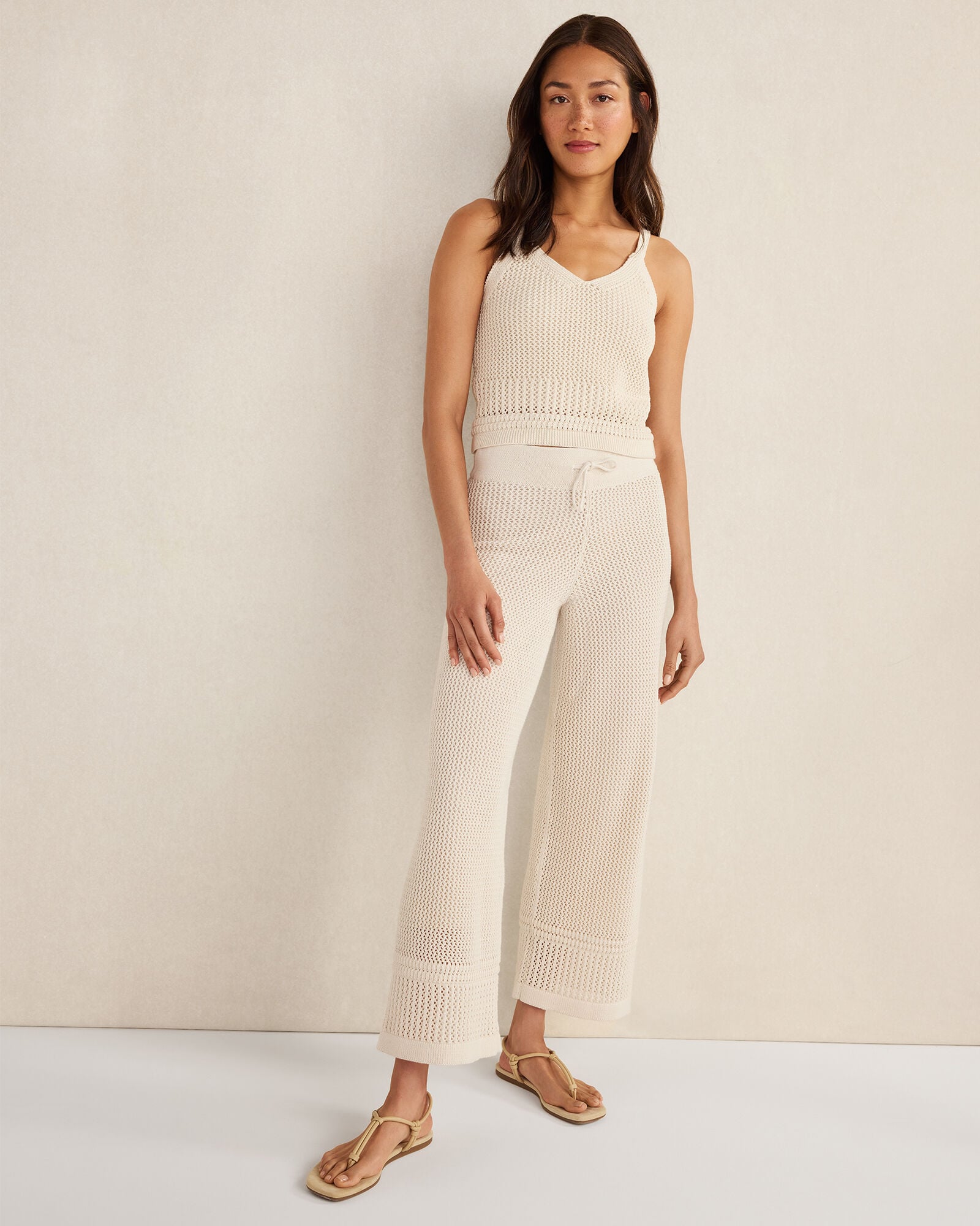 ORGANIC COTTON MIXED STITCH PANTS | Talbots for sale