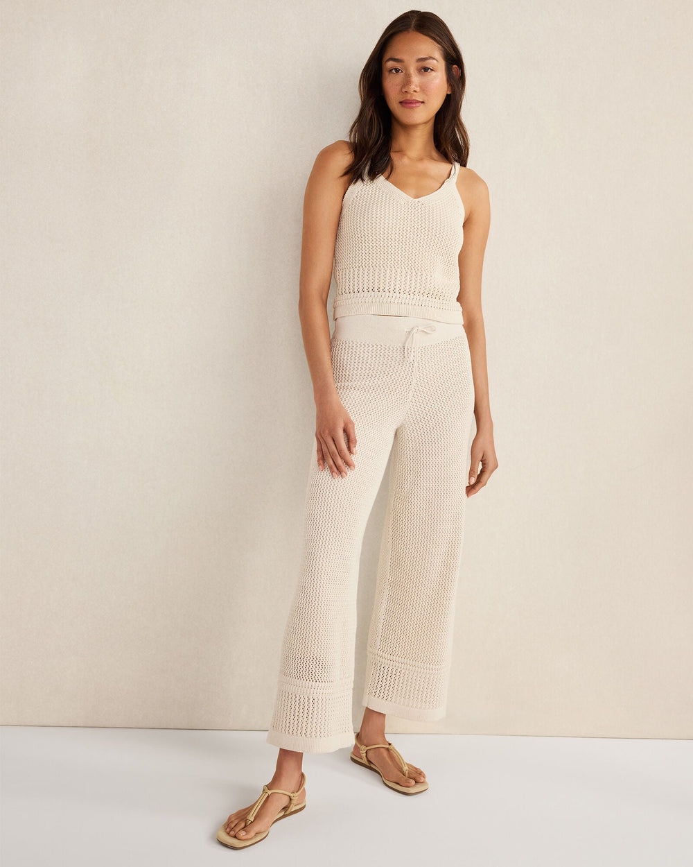 ORGANIC COTTON MIXED STITCH PANTS | Talbots for sale