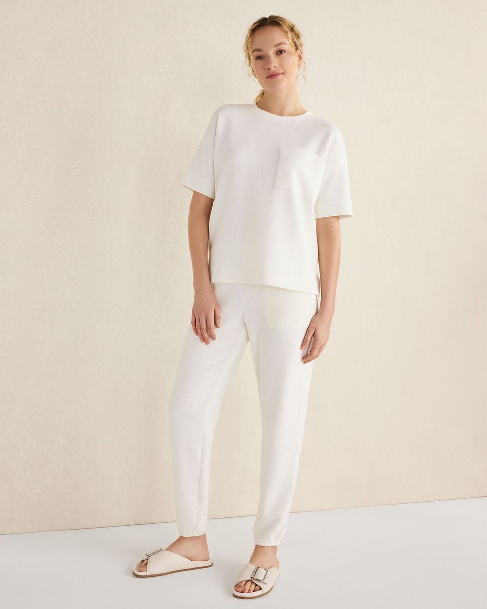 COTTON BLEND TEXTURED JOGGERS | Talbots sale