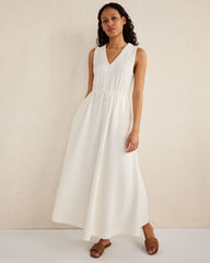 COTTON BLEND TEXTURED MIDI DRESS | Talbots for sale