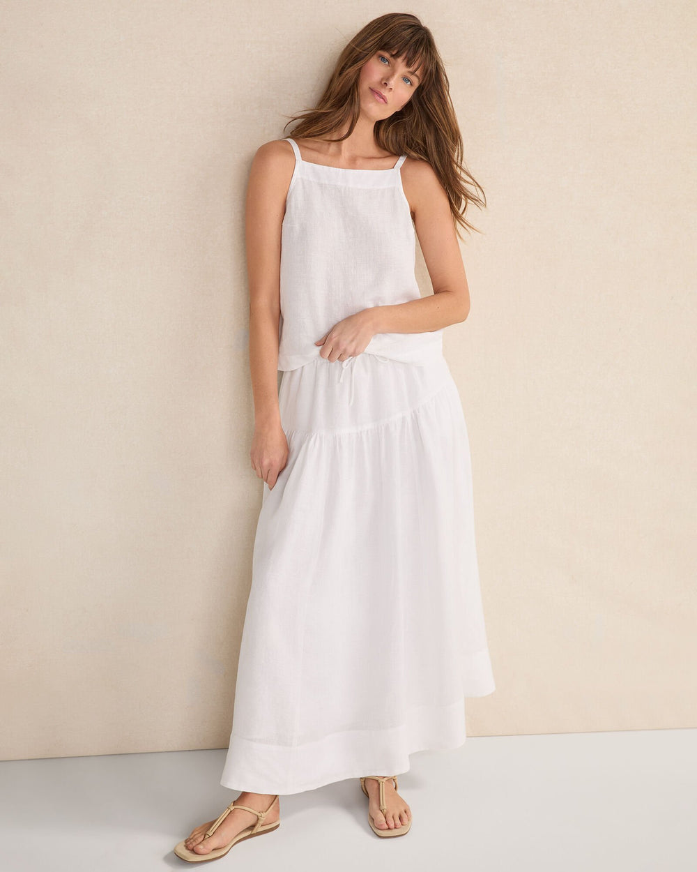 LINEN SQUARE NECK TANK TOP | Talbots for sale