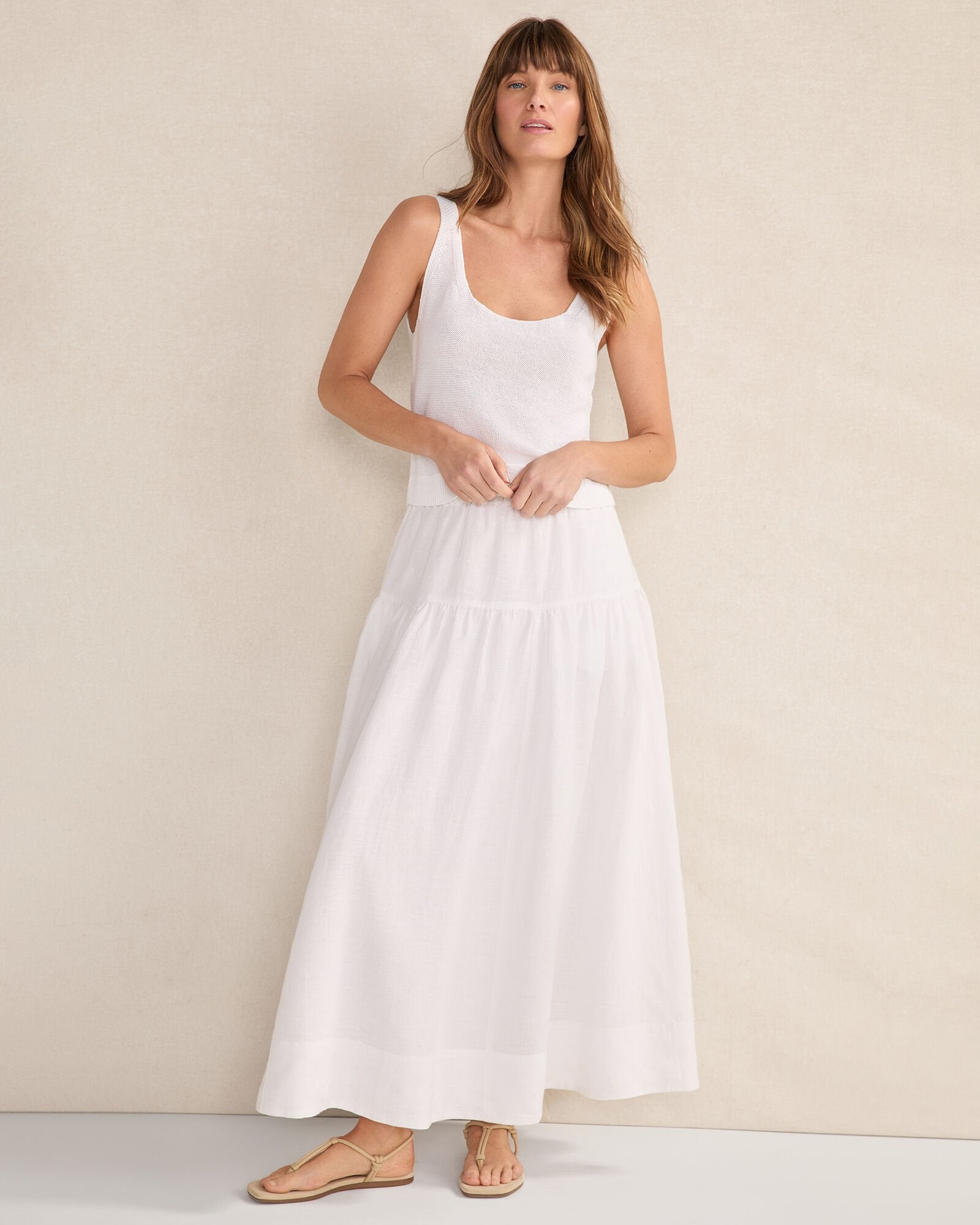 LINEN TIERED MAXI SKIRT | Talbots US