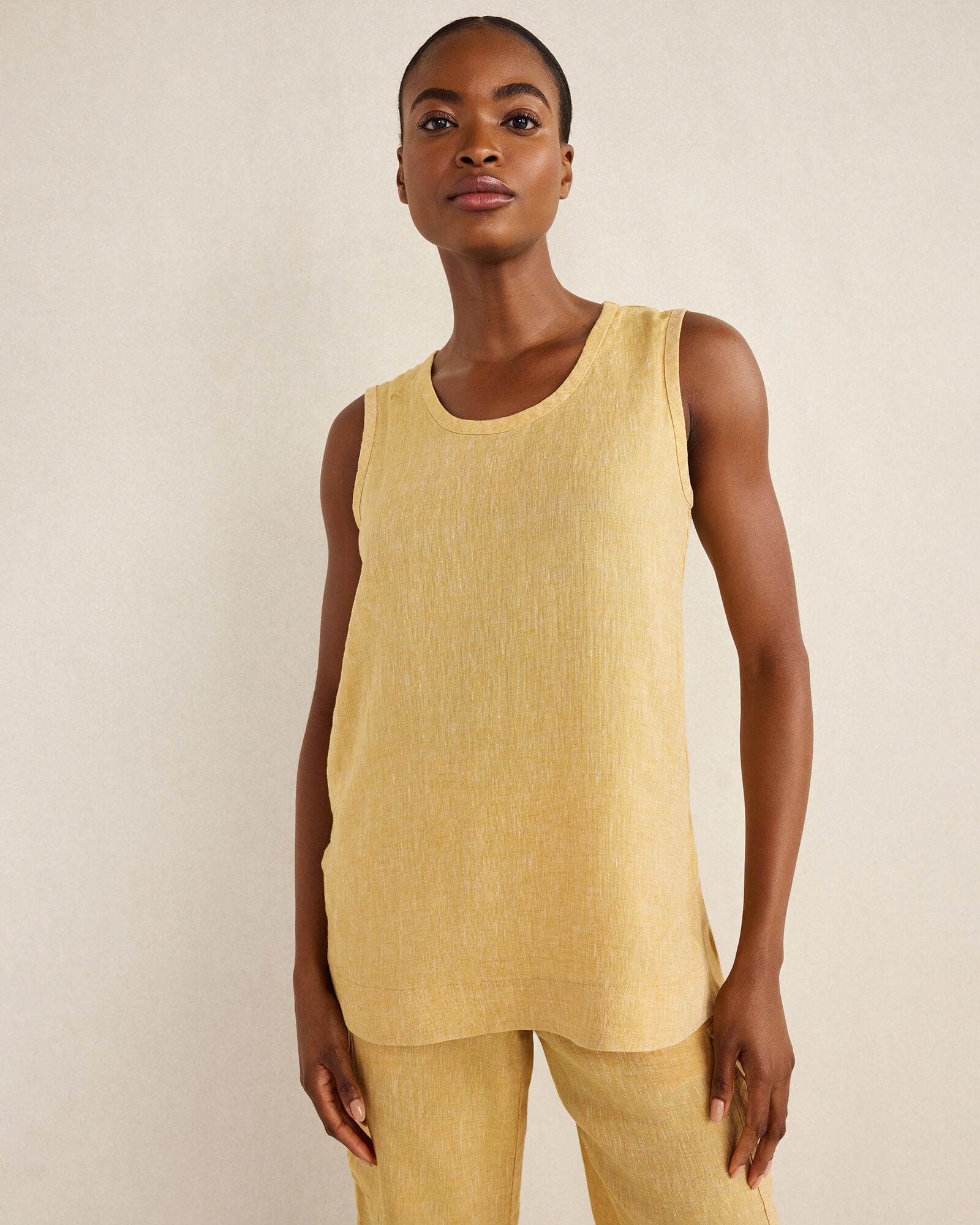 LINEN SCOOP NECK TUNIC | Talbots on sale