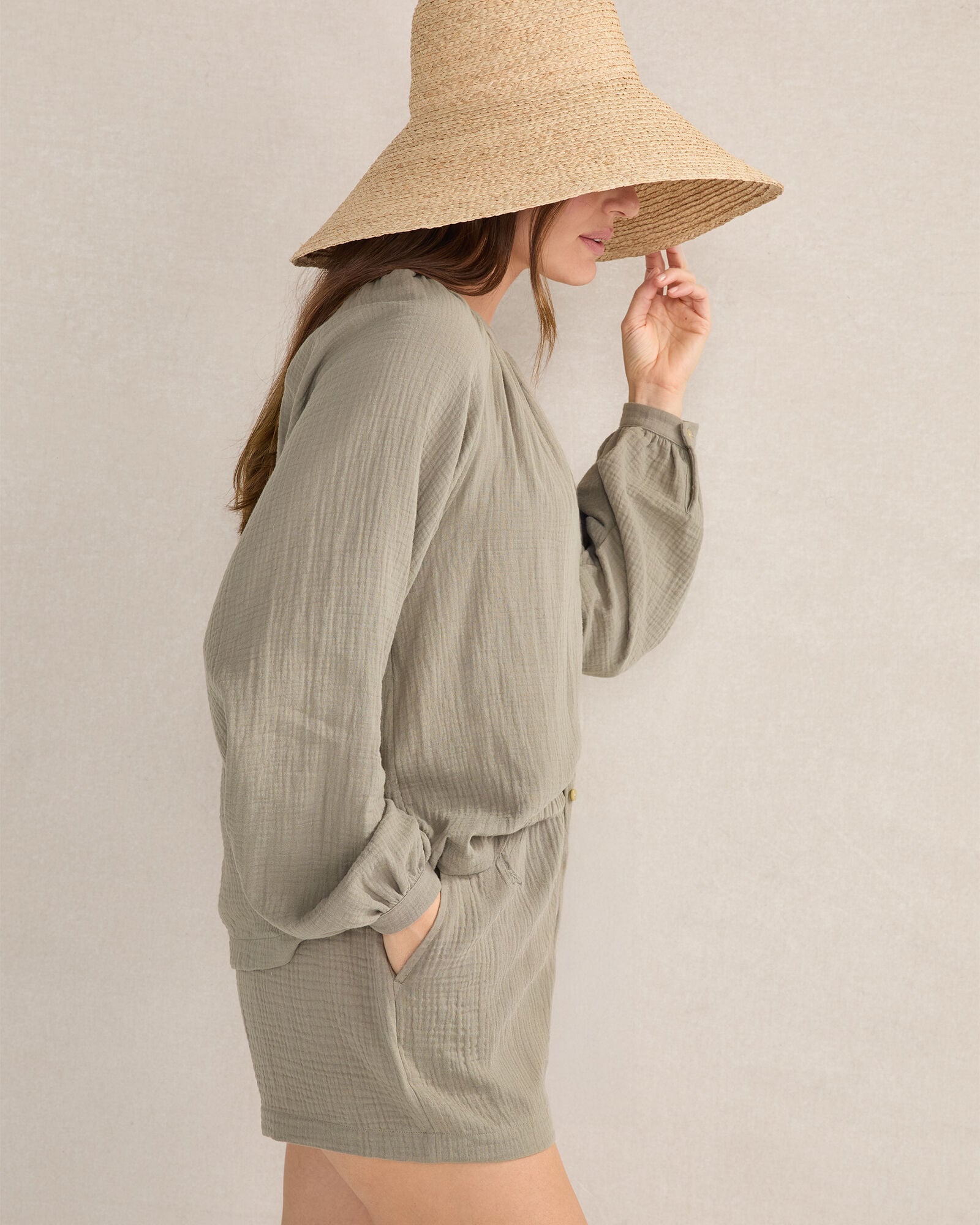ORGANIC COTTON GAUZE SHORTS | Talbots online