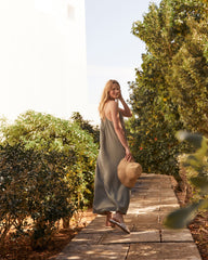 ORGANIC COTTON GAUZE V-NECK MAXI DRESS | Talbots on sale