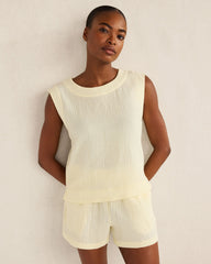 ORGANIC COTTON GAUZE TANK TOP | Talbots outlet