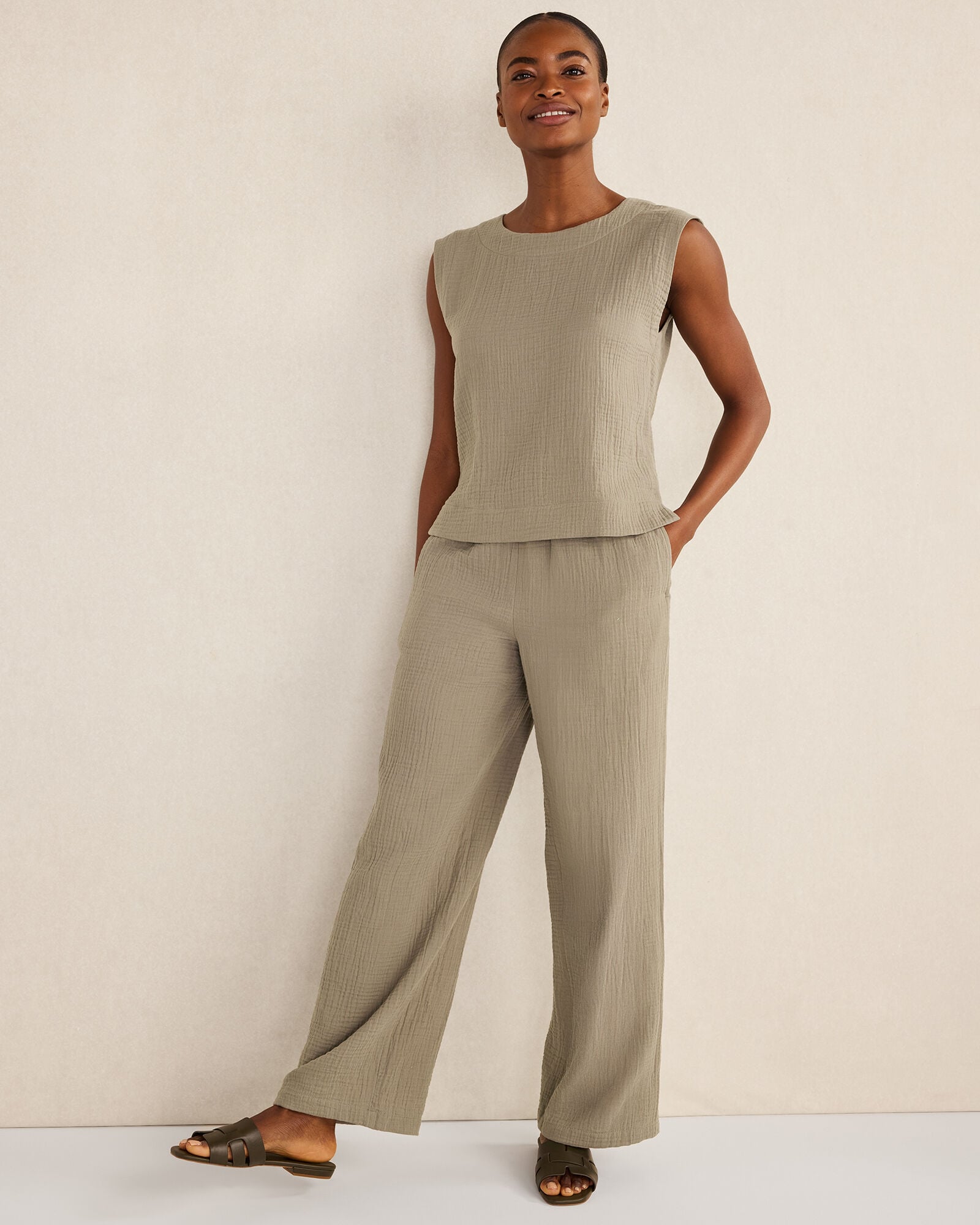 ORGANIC COTTON GAUZE TANK TOP | Talbots for sale